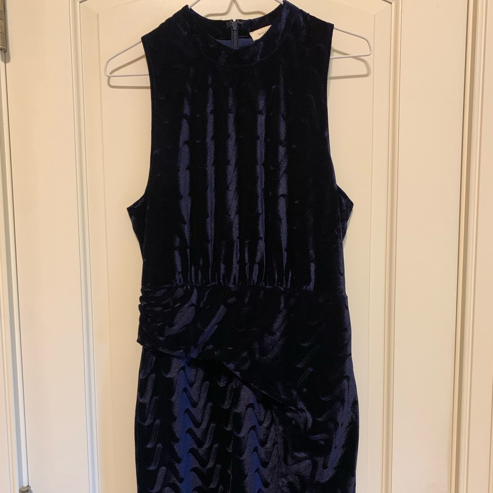 Sugar + Lips Navy Velvet Dress Womens Large